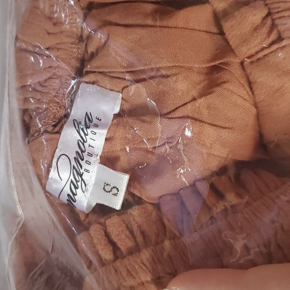 New! Off the shoulder button detail clay midi dress - Picture 8 of 10